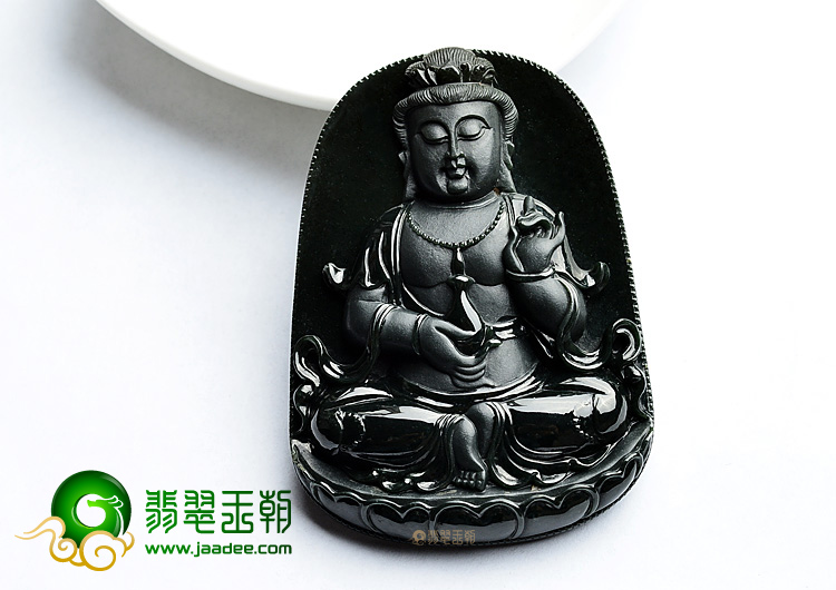 冰种墨翠观音挂件