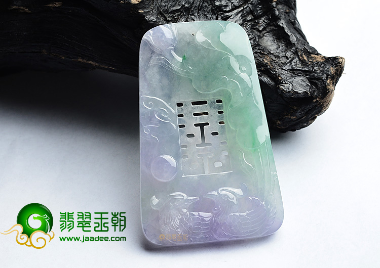 (超值推荐)糯冰种春带彩百年好合挂件