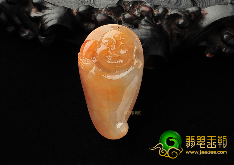 (超值推荐)糯冰种红黄翡玉佛挂件