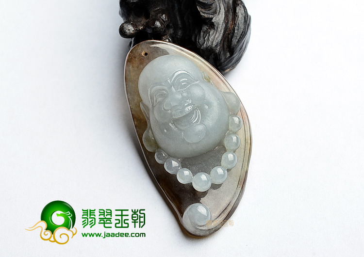 (超值推荐)糯冰种晴水褐黄翡佛头挂件