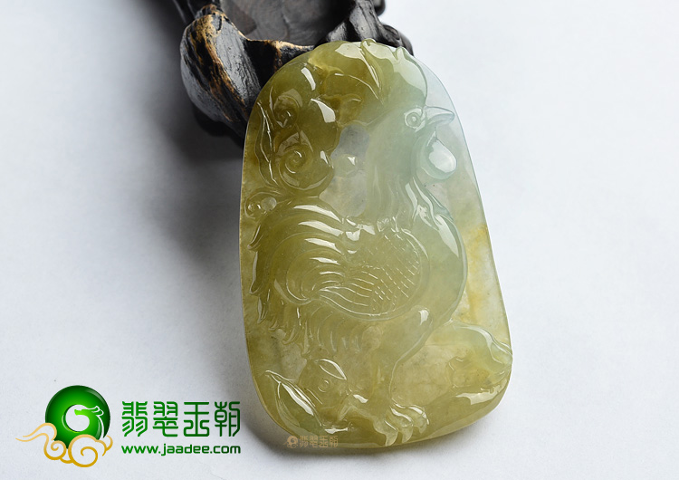 (超值推荐)糯冰种褐黄翡官上加官挂件
