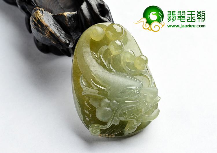 (超值推荐)糯冰种褐黄翡龙头挂件