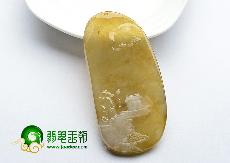 (超值推荐)冰种褐黄翡指日高升挂件
