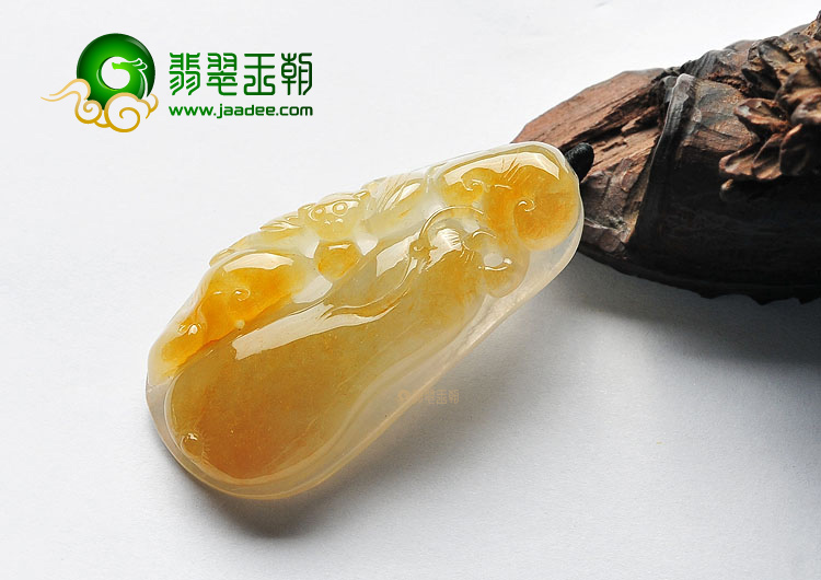 冰种黄翡福瓜挂件