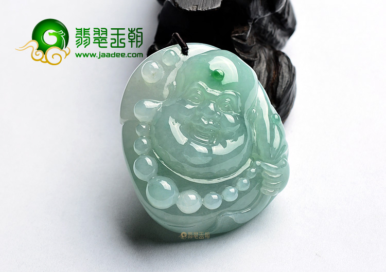 (超值推荐)糯冰种略飘翠佛头挂件