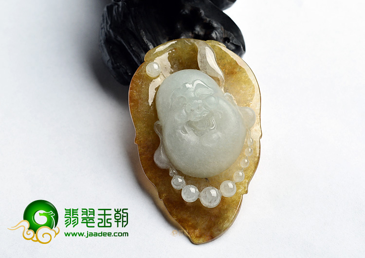 (超值推荐)糯冰种褐黄翡一夜成佛挂件