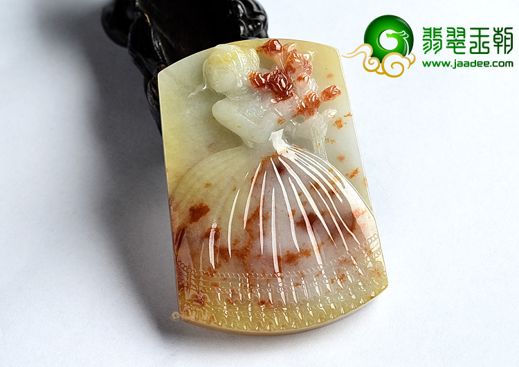 (超值推荐)糯冰种红黄翡新娘挂件