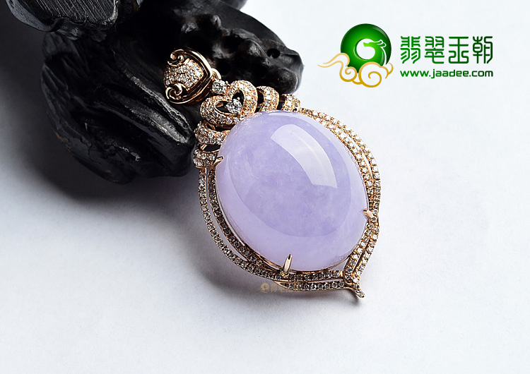(超值推荐)糯冰种紫罗兰镶玫瑰金胸坠(真钻)