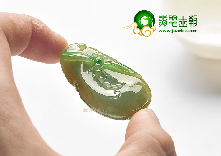 （超值推荐）冰种褐黄翡飘翠蜻蜓挂件