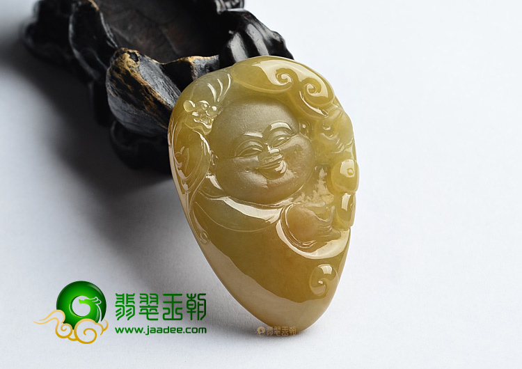 (超值推荐)糯冰种褐黄翡佛头挂件