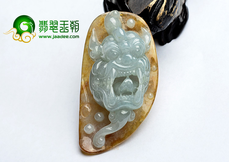 (超值推荐)糯冰种晴水褐黄翡辟邪挂件