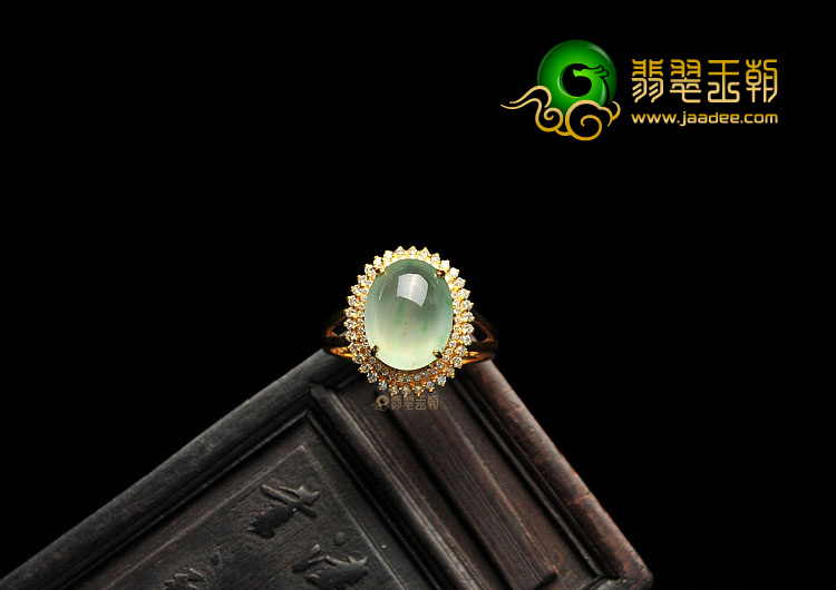 (超值推荐)冰玻种飘花镶玫瑰金戒指(真钻)