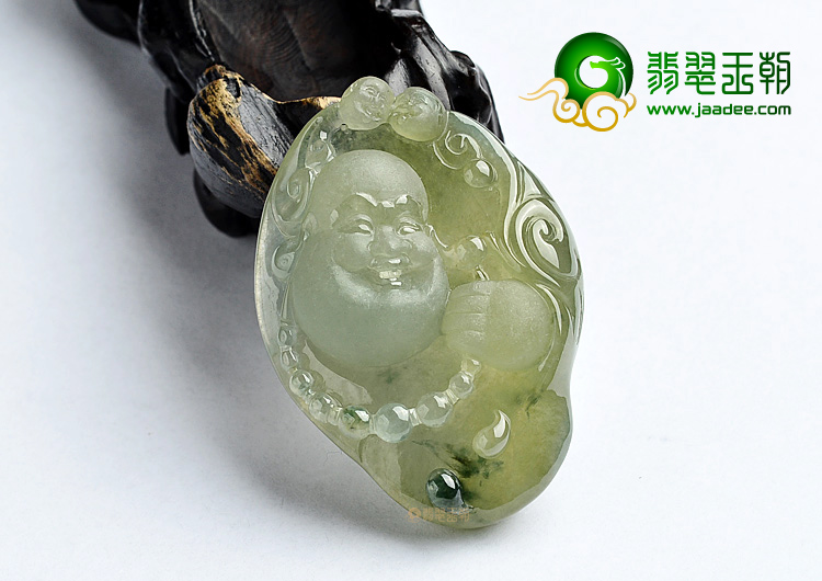 (超值推荐)冰种黄翡略飘花佛头挂件