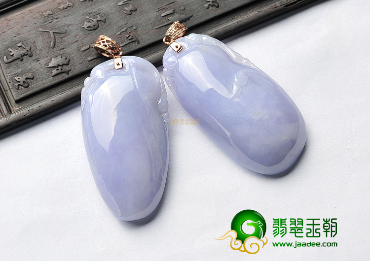(超值推荐)糯冰种紫罗兰福瓜挂件(一对)