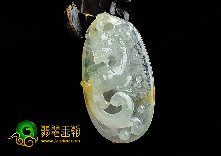 (超值推荐)冰种飘黄翡龙牌挂件