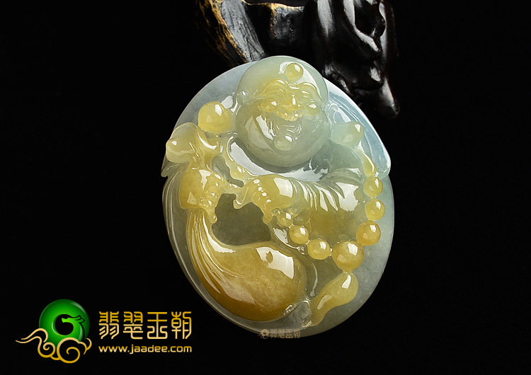 (超值推荐)糯冰种晴水黄翡布袋佛挂件