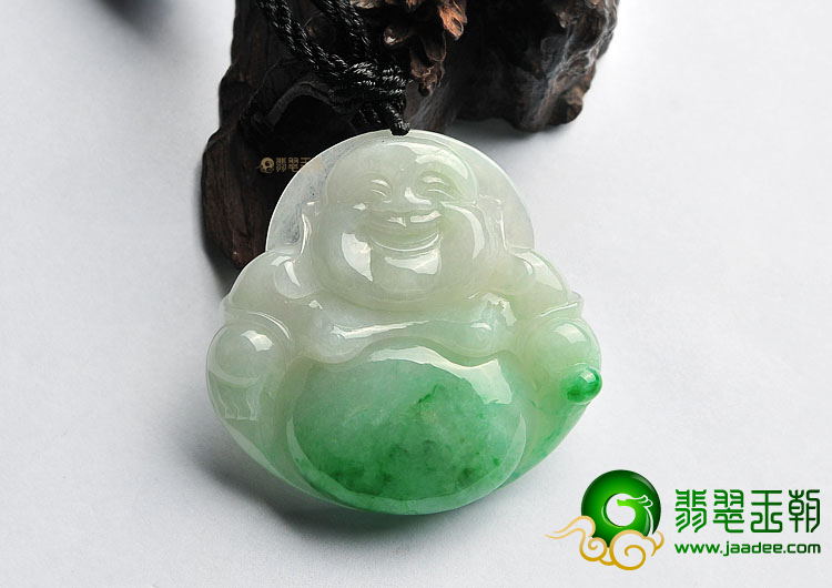 糯冰种飘翠玉佛挂件