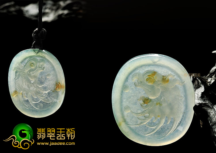 (超值推荐)冰种晴水略飘黄翡英明神武挂件(单价)