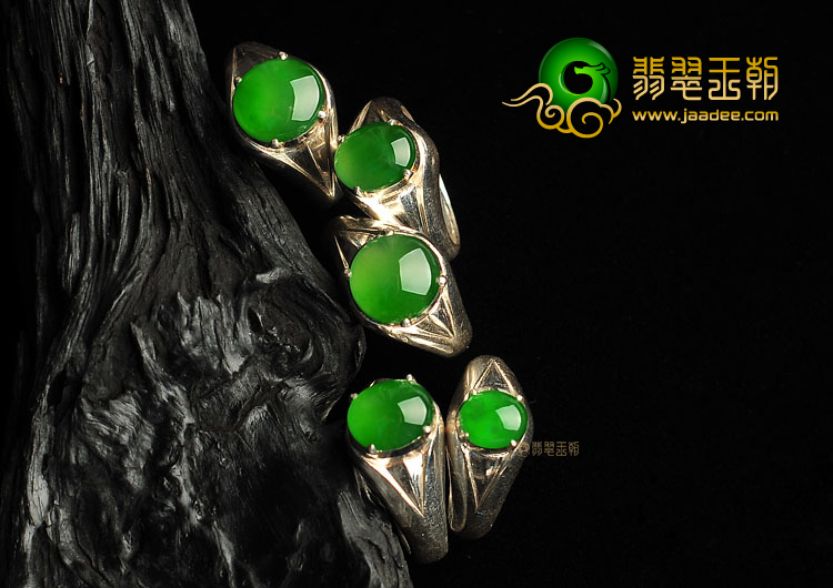 冰玻种正阳绿戒面(一批走)