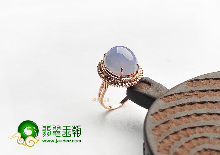 (超值推荐)冰种紫罗兰镶玫瑰金戒指(真钻)
