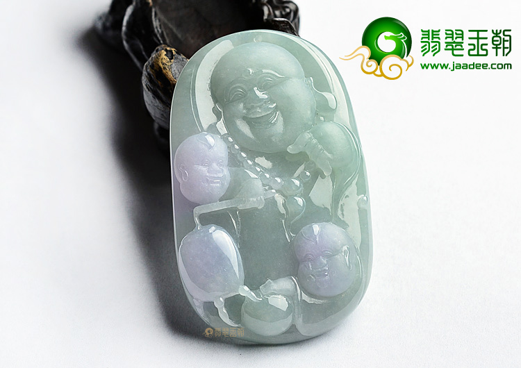 (超值推荐)糯冰种晴水紫罗兰童子拜佛挂件