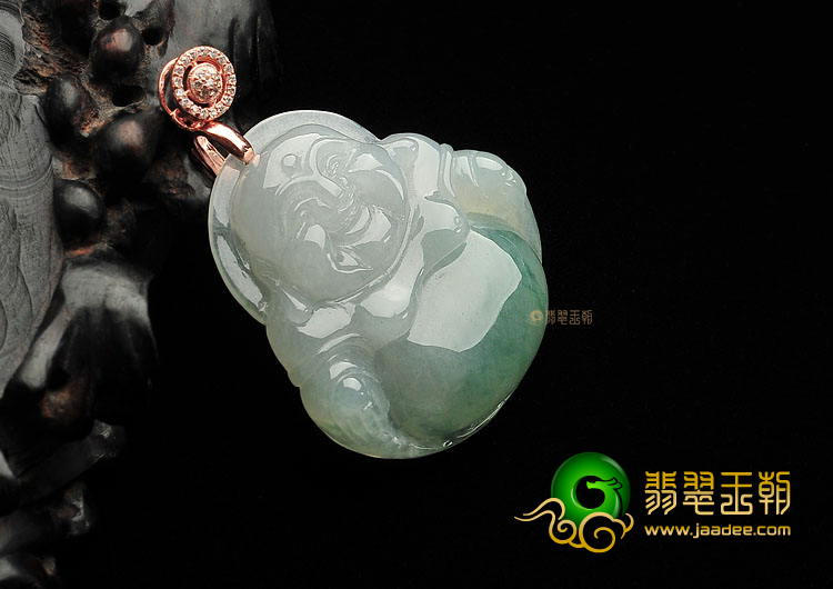 (超值推荐)糯冰种飘花玉佛挂件