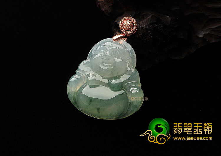 (超值推荐)冰种飘花玉佛挂件