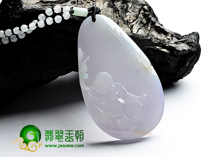 (超值推荐)糯冰种淡紫罗兰纳福挂件