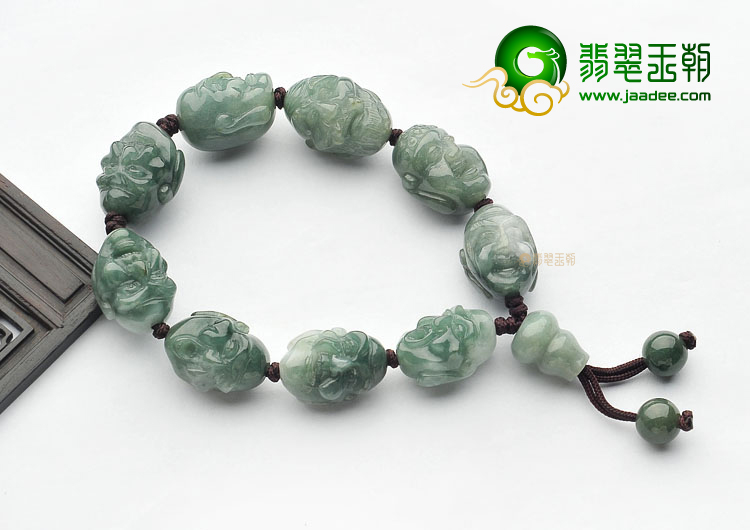 糯冰种晴水罗汉头手链