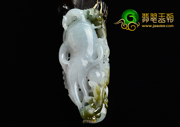 (超值推荐)糯冰种晴水褐黄翡人生如意挂件