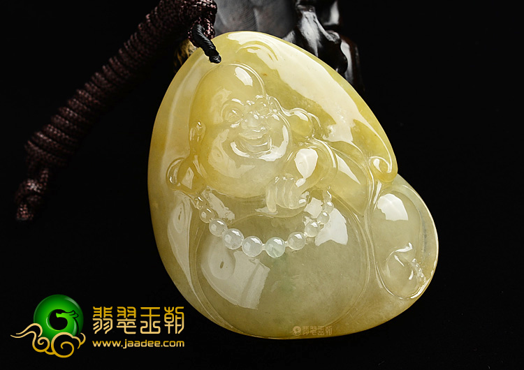 (超值推荐)糯冰种黄翡玉佛挂件