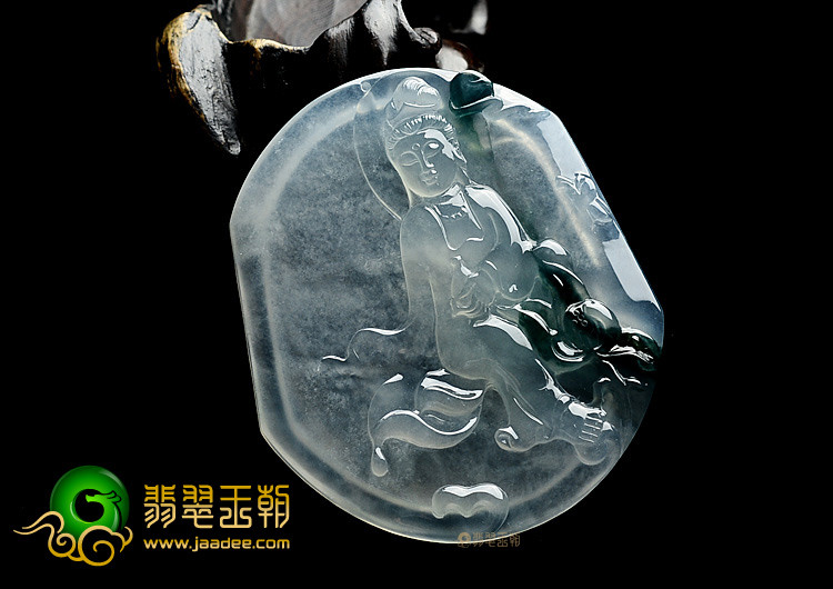 (超值推荐)冰玻种飘花观音挂件