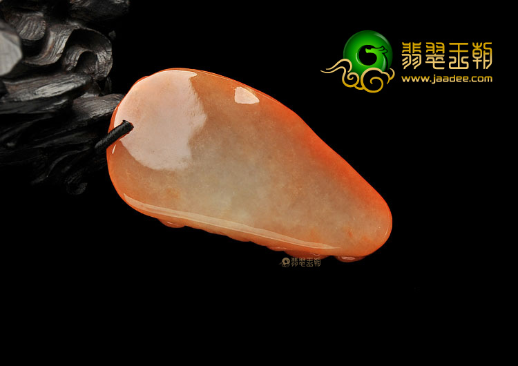 糯冰种红黄翡玉佛挂件