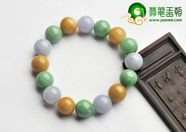 (超值推荐)糯冰种三彩手链(单价)