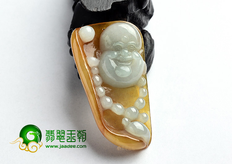 (超值推荐)糯冰种红黄翡佛头挂件