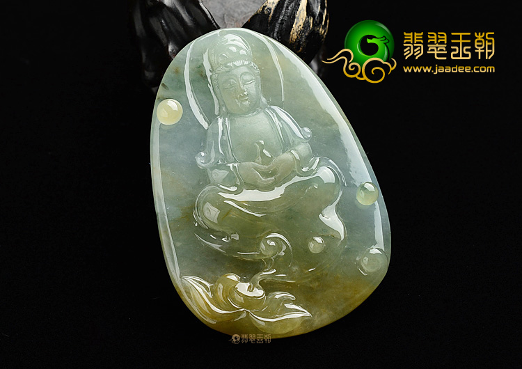 (超值推荐)糯冰种晴水黄翡观音挂件
