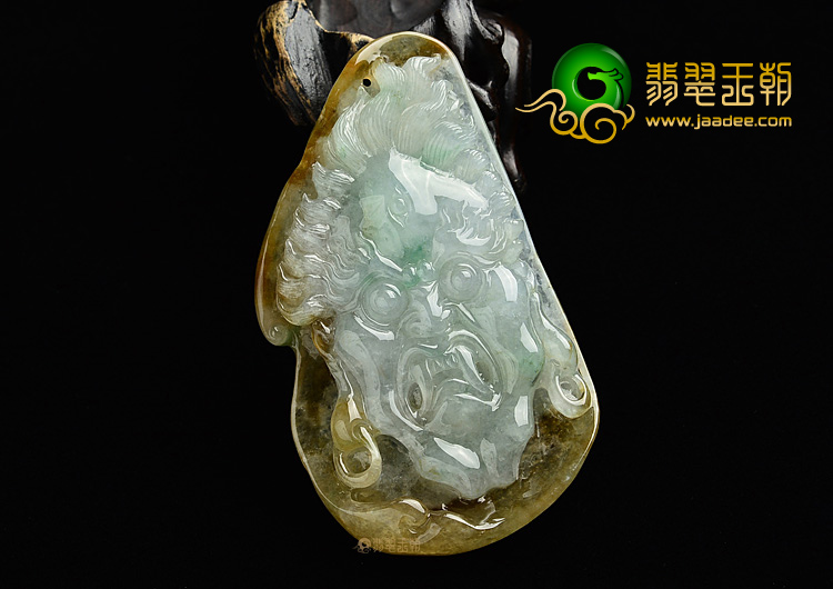 (超值推荐)糯冰种黄加绿辟邪挂件