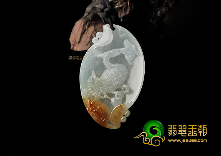 冰种晴水飘褐黄翡一路连升挂件