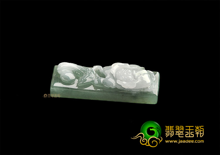 冰种晴水花开富贵挂件