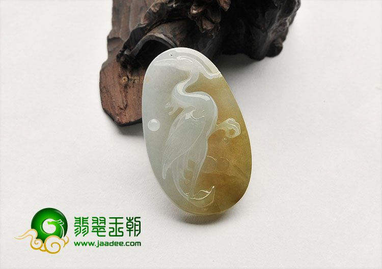 冰种淡黄翡一路连升挂件