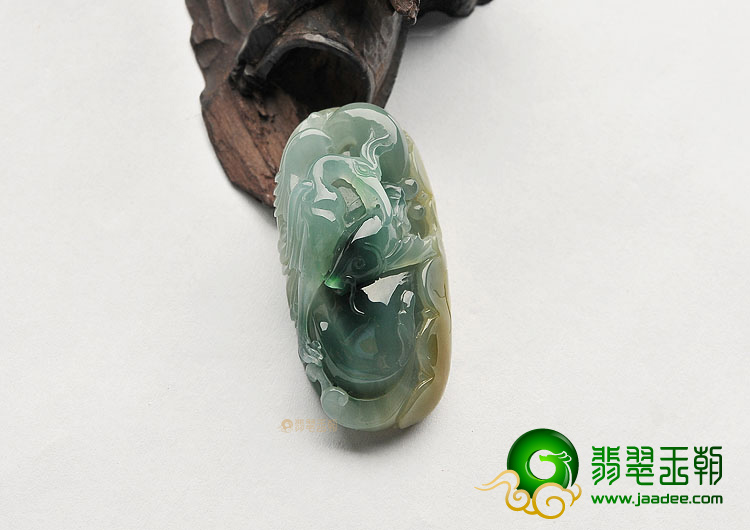 冰种晴水黄翡一路连升挂件