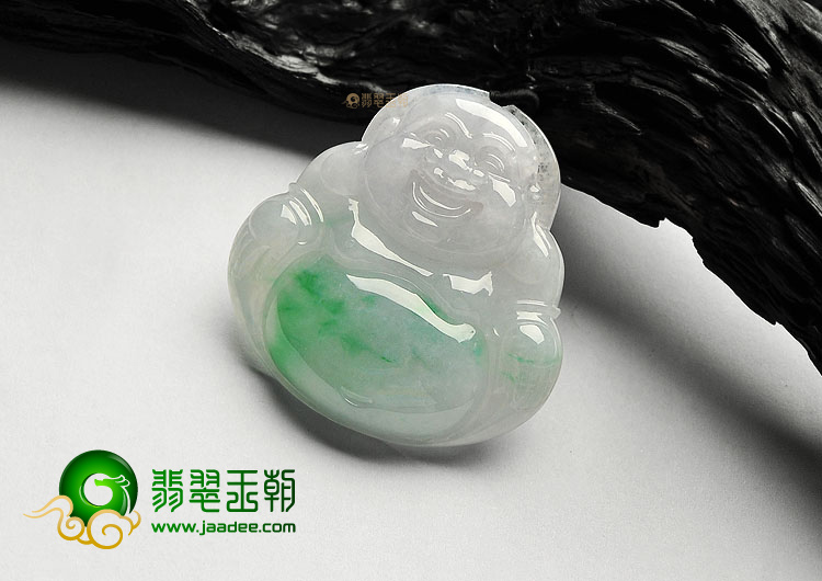 (超值推荐)糯冰种飘翠玉佛挂件