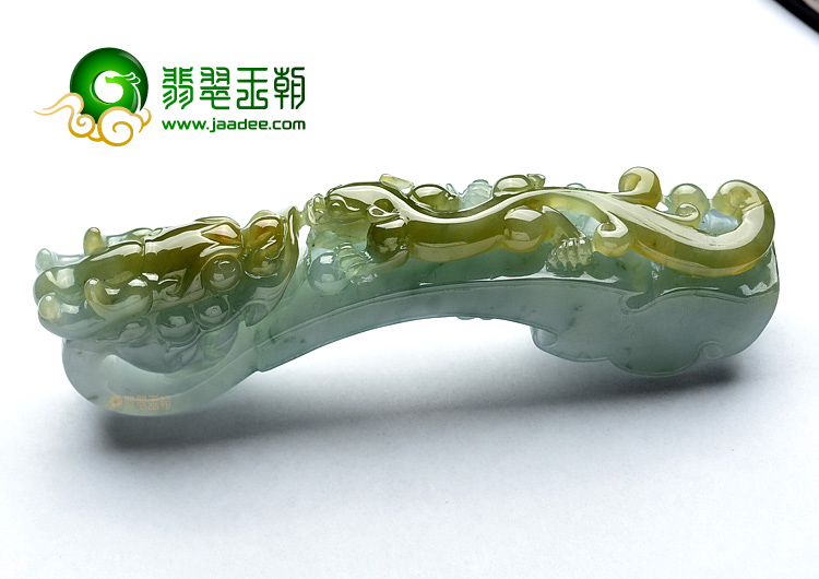 (超值推荐)糯冰种晴水褐黄翡龙钩挂件
