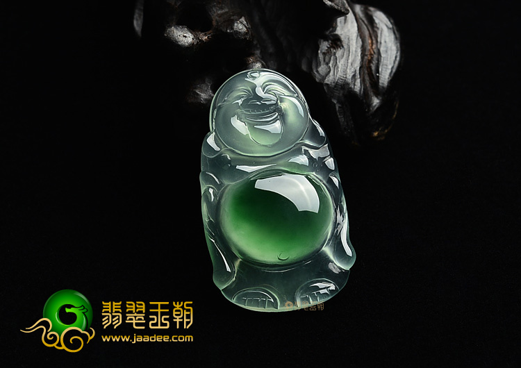 (超值推荐)冰玻种飘翠站佛挂件