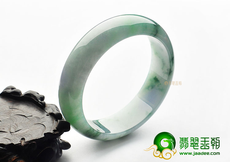 糯冰种春带彩飘花手镯(58.5mm)