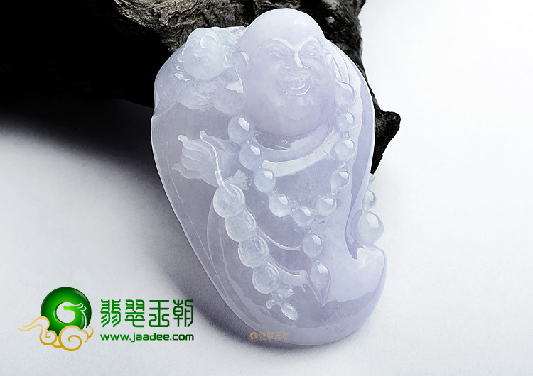 (超值推荐)糯冰种淡紫罗兰玉佛手玩件
