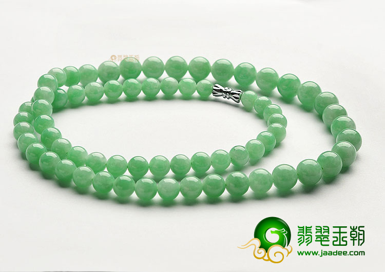 糯冰种翠色项链