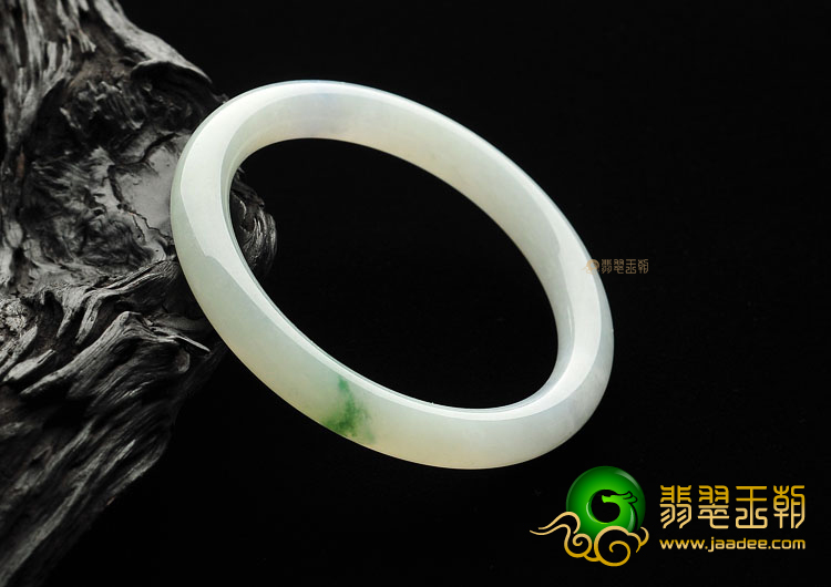 糯冰种飘花圆条手镯(58.5mm)