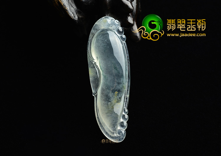 (超值推荐)冰玻种飘花带黄翡福瓜挂件
