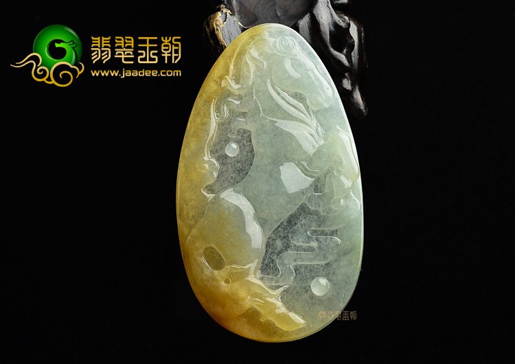 (超值推荐)糯冰种黄翡马到成功挂件